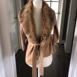 Faux fir lined sweater